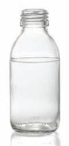 Bild von 100 ml syrup bottle, clear, type 3 moulded glass