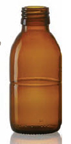 Picture of 125 ml syrup bottle, amber, type 3 moulded glass