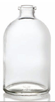 Picture of 100 ml injection vial, clear, type 3 moulded glass